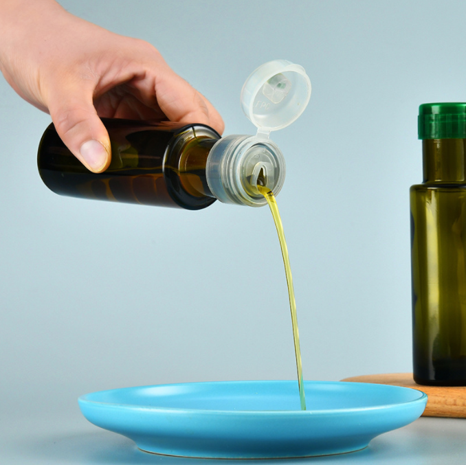 Clear High End Olive Oil Glass Bottle 500ml 330ml 250ml Sizes For Oil Packaging