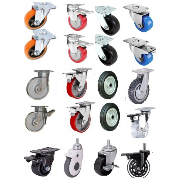 3 4 5 Inch Blue Tpr 60-100kg Load Capacity Threaded Stem With Brake Large-Scale Catering Industrial Casters