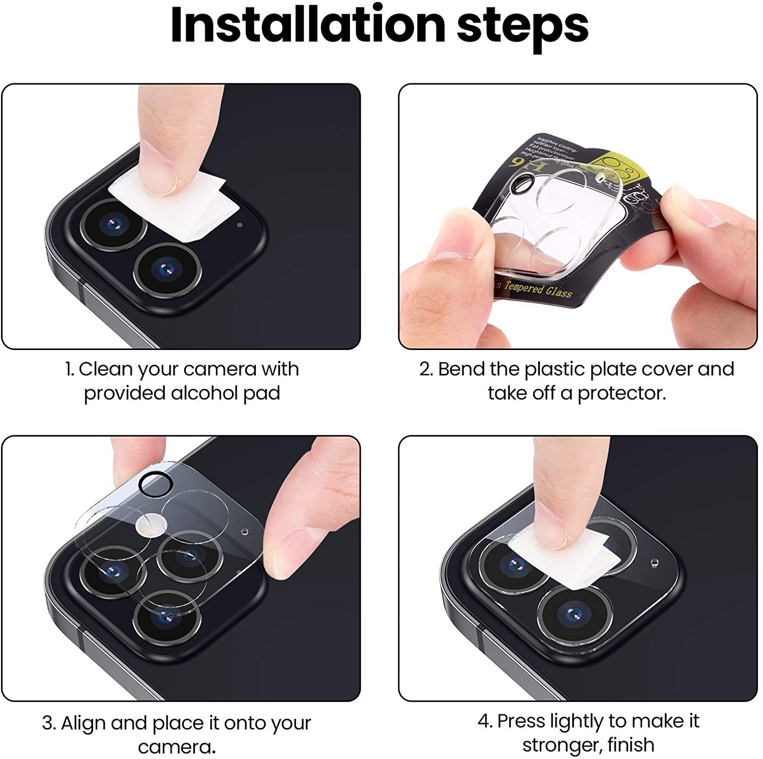 Camera Protective Lens Cell Phone Tempered Glass Screen Protector Transparent Full Cover