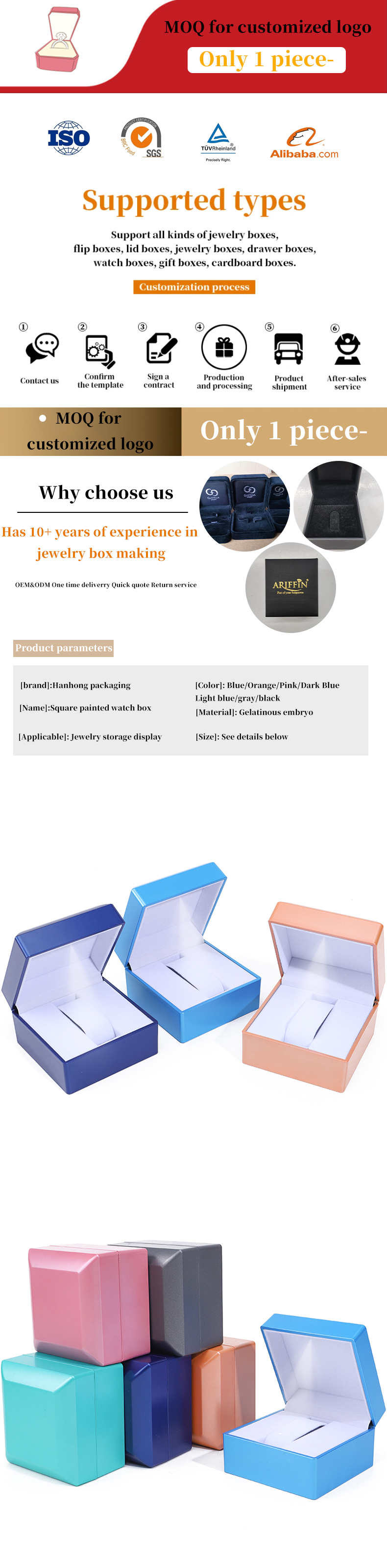 Handmade Gorgeous Mini Watch Luxury Packaging Box Protection Convex Holder for Men