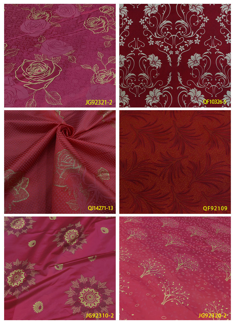 100% Polyester Golden Pongee Mattress Quilting Fabric Warp Knitting Printing