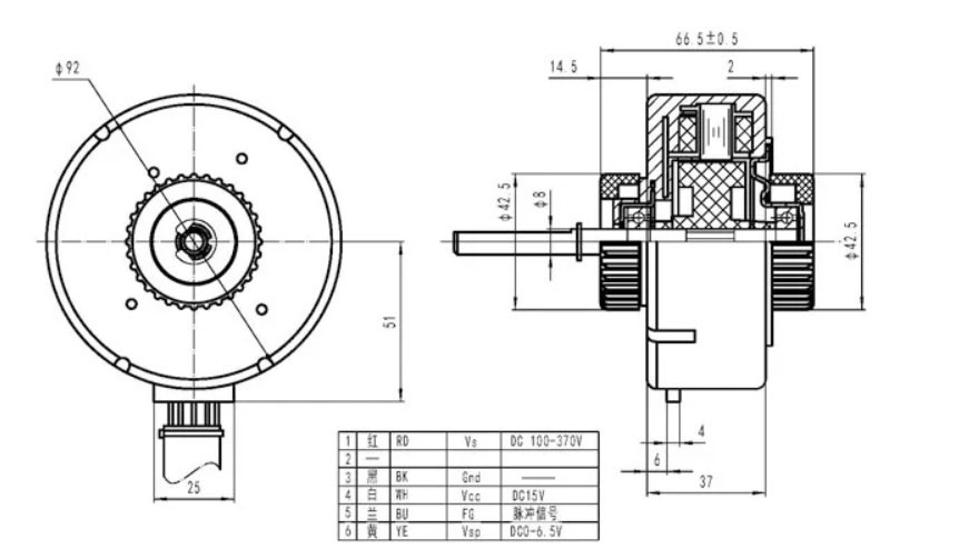 Plastic AC Electric Capacitor Motor with Capacitor for Cooling Fan