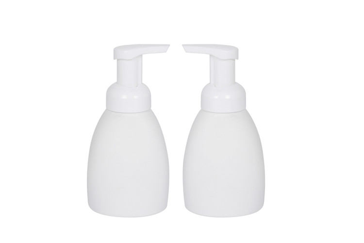 Oval White PET 8.5oz Foam Soap Dispenser Bottles 250ml Capacity