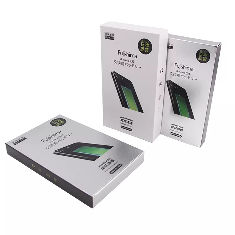 Portable Phone Battery Paper Sleeve Box With Plastic PVC Tray 375gsm