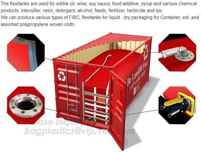 Liquid pac Palm Oil Storage FIBC Jumbo Bags Flexibag Container 20ft 24000L Bulk Vinger bladder bag fuel oil transport
