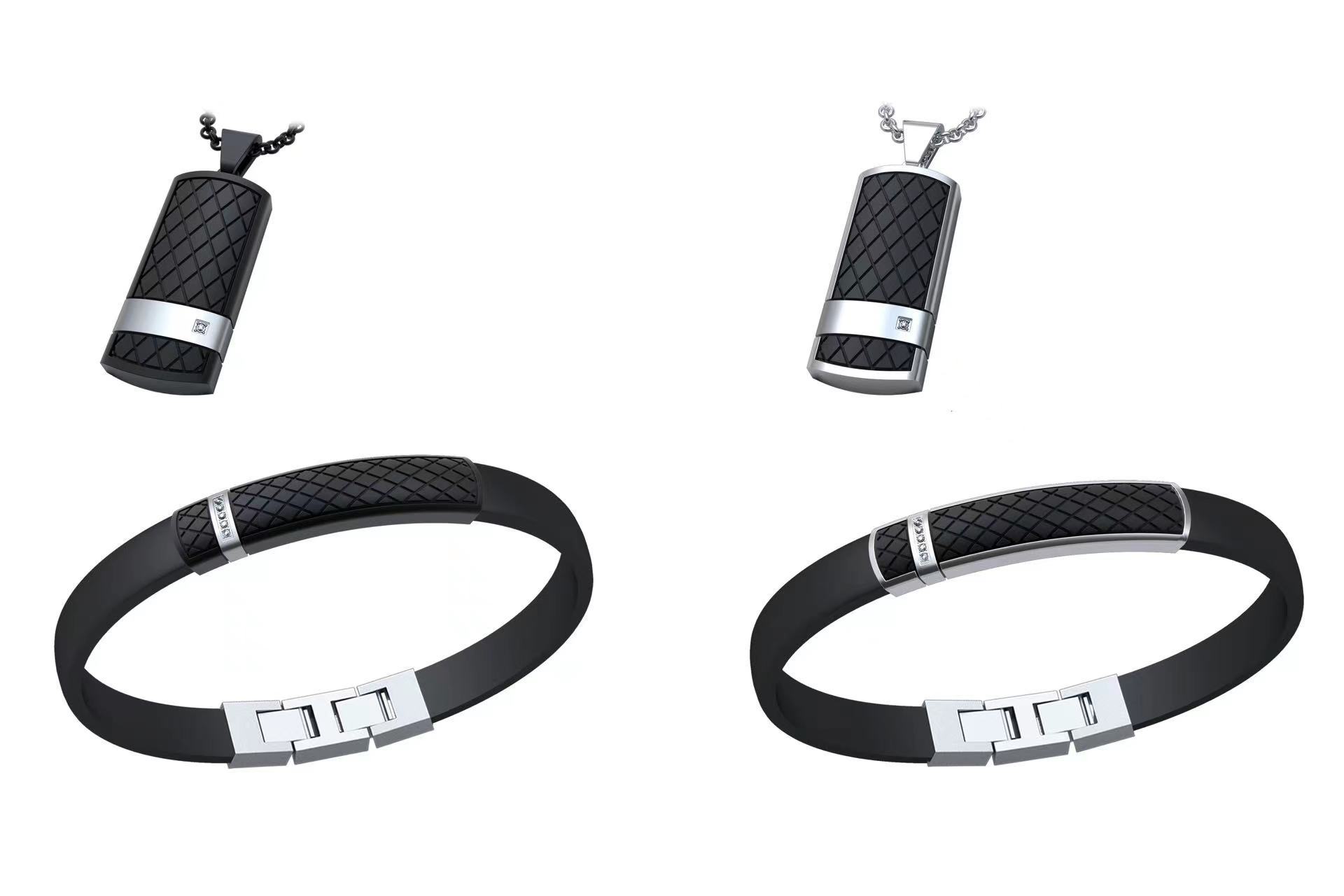 Fashion Stainless Steel Jewelry Set Men's Cross Necklace Pendant Link Bracelet Set