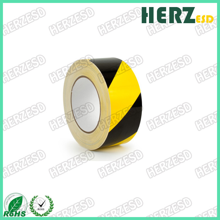 PVC / PE Material ESD Warning Tape / ESD Caution Tape Yellow Color With Black Printing