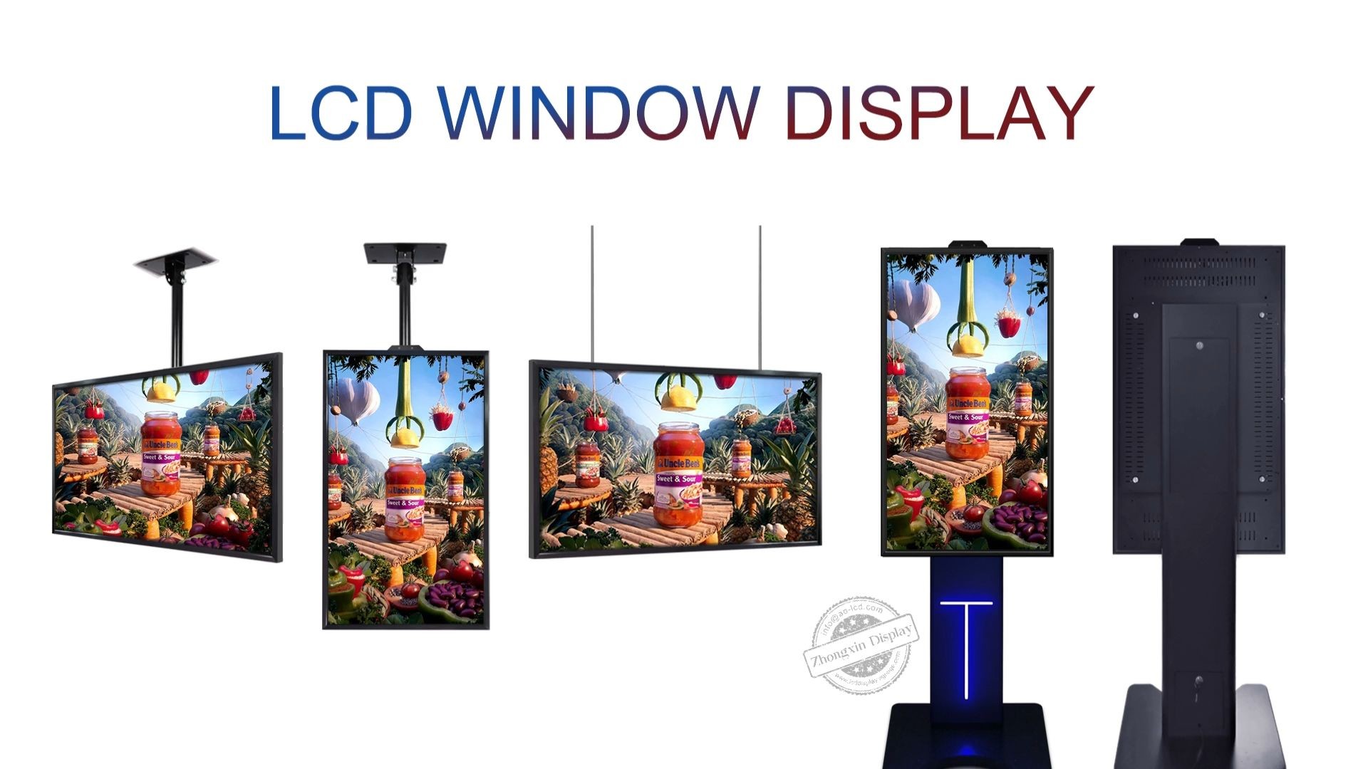Floor Standing Shop Digital Window Display 55inch High Brightness