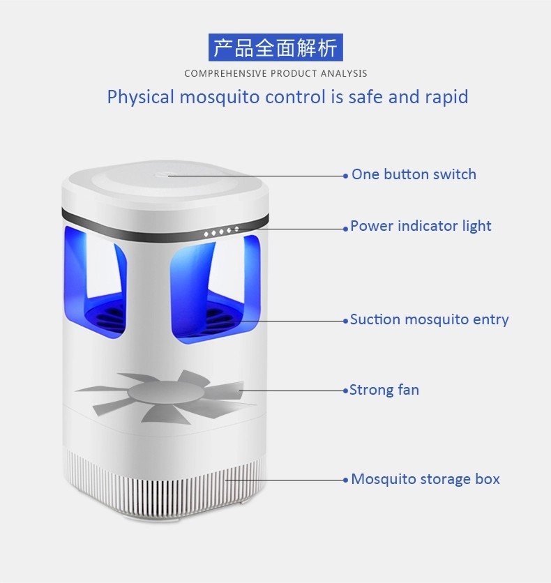 Foshan supplier rechargeable USB photocatalysis insect killer lamp LED cordless bug zapper
