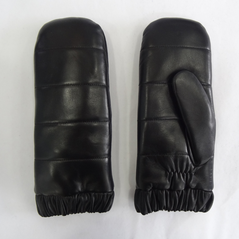 Original hot sale black warm sheepskin leather mitten gloves in winter