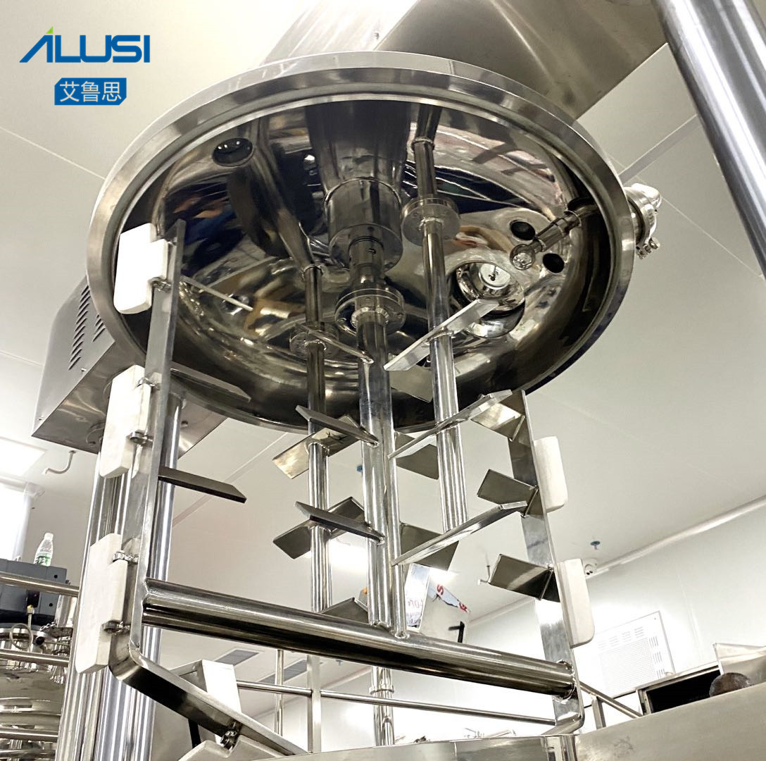 100L Stainless Steel Cosmetic Cream Mixer Vacuum Emulsifying Machine with Hydraulic Lifting System