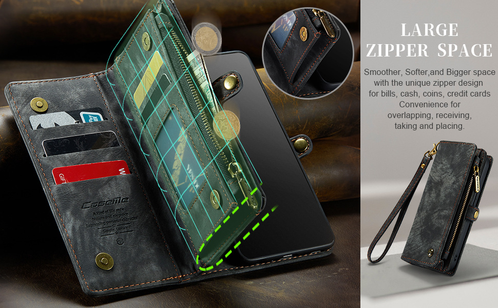 Samsung Compatible CaseMe Leather TPU Phone Cases for Iphone 13 14 Pro Max Card Slot