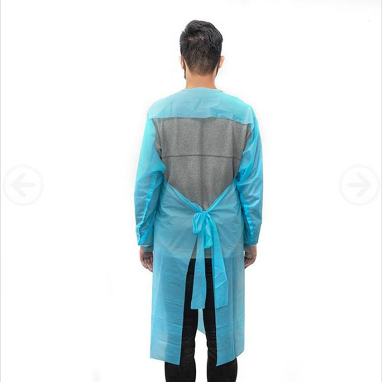 CPE Material Non Sterile Isolation Gown Waterproof Disposable Gown