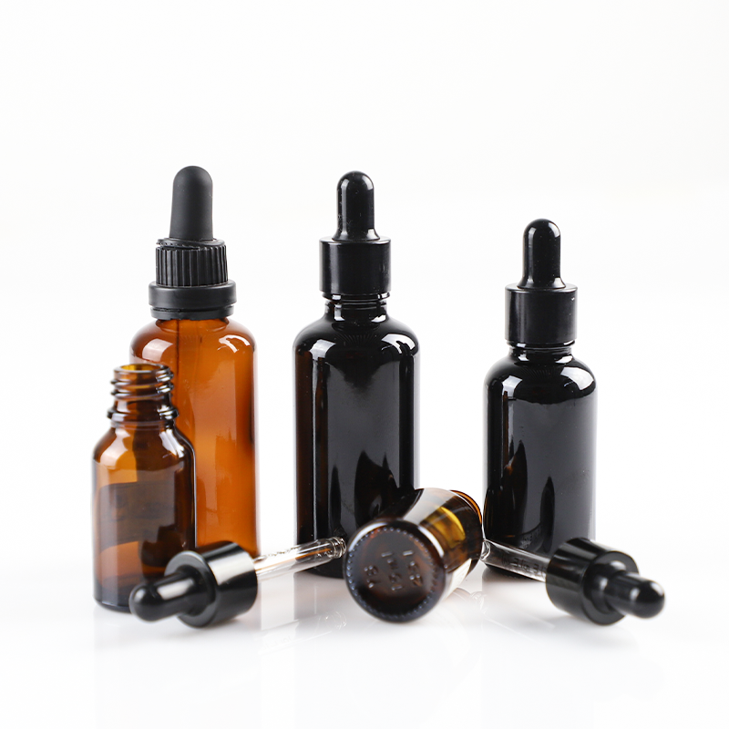 Essential Oil Amber Cosmetic Packaging With Glass Dropper 15ml