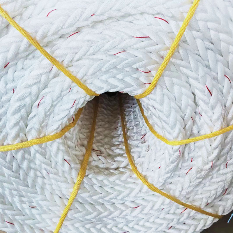 8-12 Strands 50mm Polypropylene UHMWP Ship Mooring Tails Rope