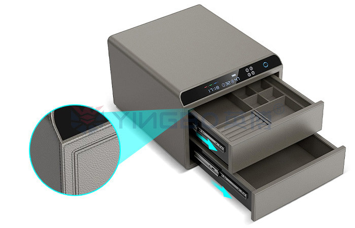 Fingerprint Recognition Steel Luxury Secure Jewelry Box Auto Open Jewelry Security Box