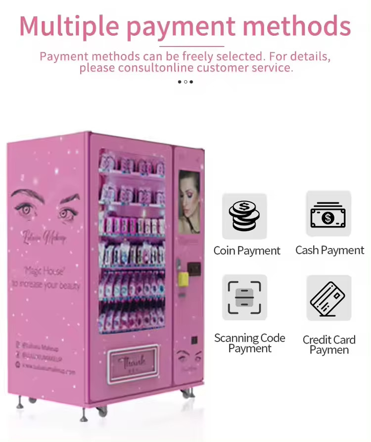 Wig Hair Cosmetic Vending Machine For Makeup Lipstick 300pcs Storage Capacity
