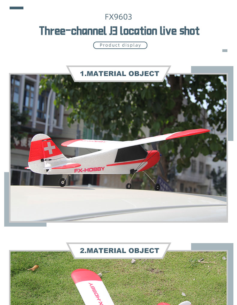 FX9603 2.4GHz 3CH 6-Axis Gyro EPP Foam J3 RC Airplane RTF Fixed Wing Outdoor Remote Control Plane Aircraft RC Glider Flying Toys