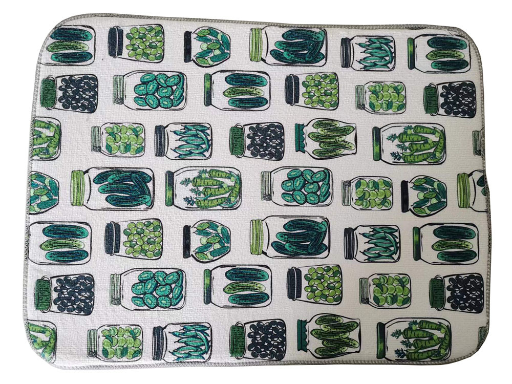 Microfiber Dish Mat Sublimation Kitchen Absorbent Microfiber Dish Drying Mat