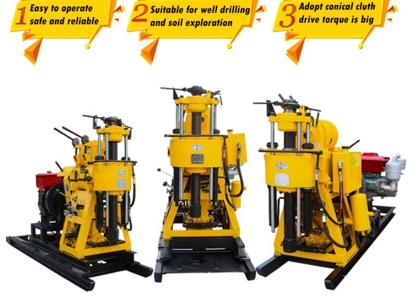 150m Depth Bore Hole Hydraulic Rotary Drilling Rig Portable