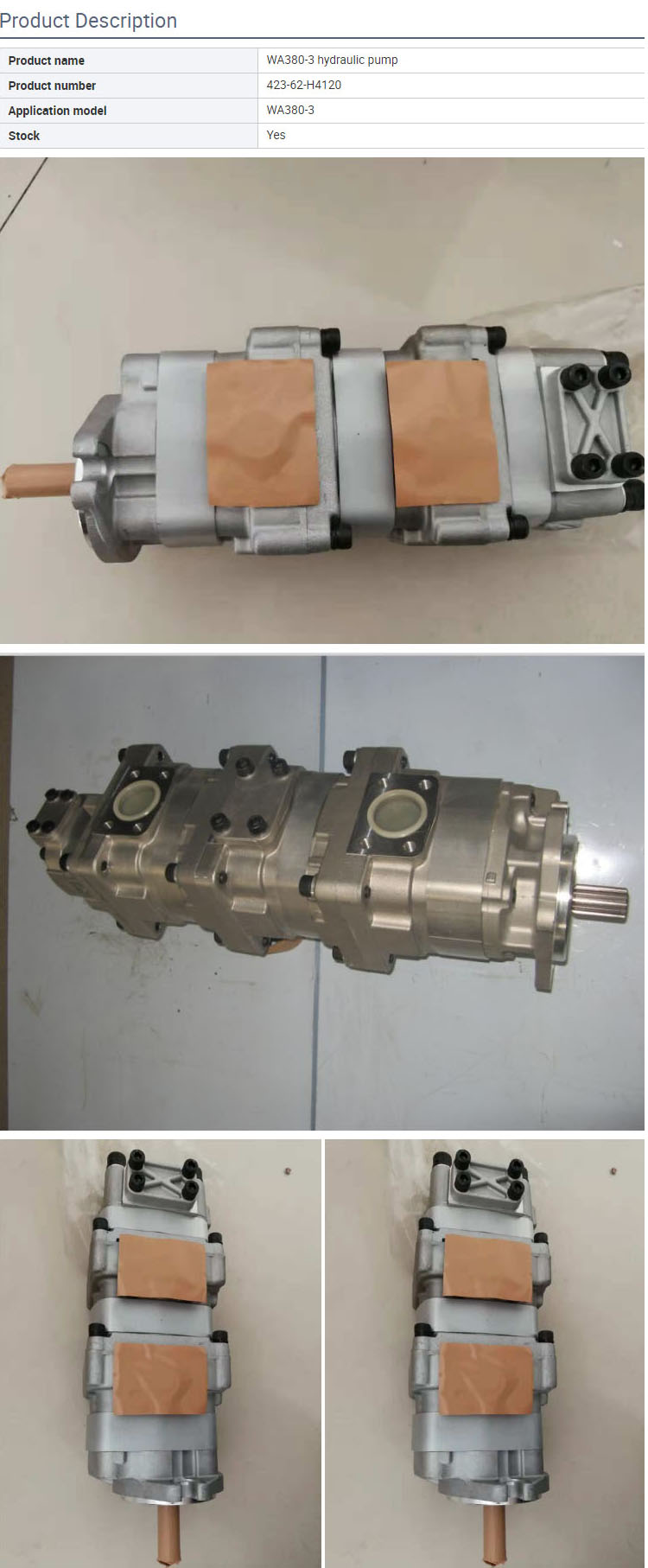 WA380-3 loader gear hydraulic pump 423-62-H4120 423-62-H4120