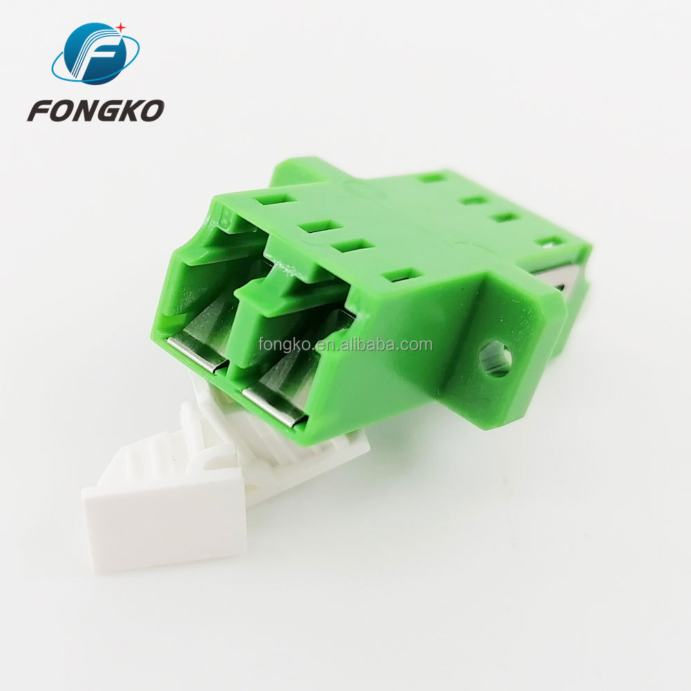 Duplex Single Mode Fiber Optic Adapter With Flange LC APC