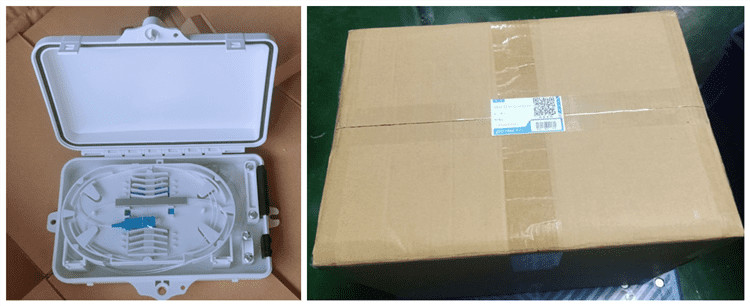 4Port Fiber Optic Terminal Box SC Simplex SM Cables White Waterproof IP-66