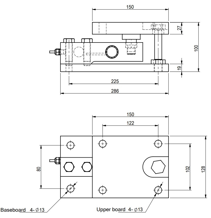Batching 3t Load Cell Weight Sensor , 0.5t Load Cell Weighing Scale