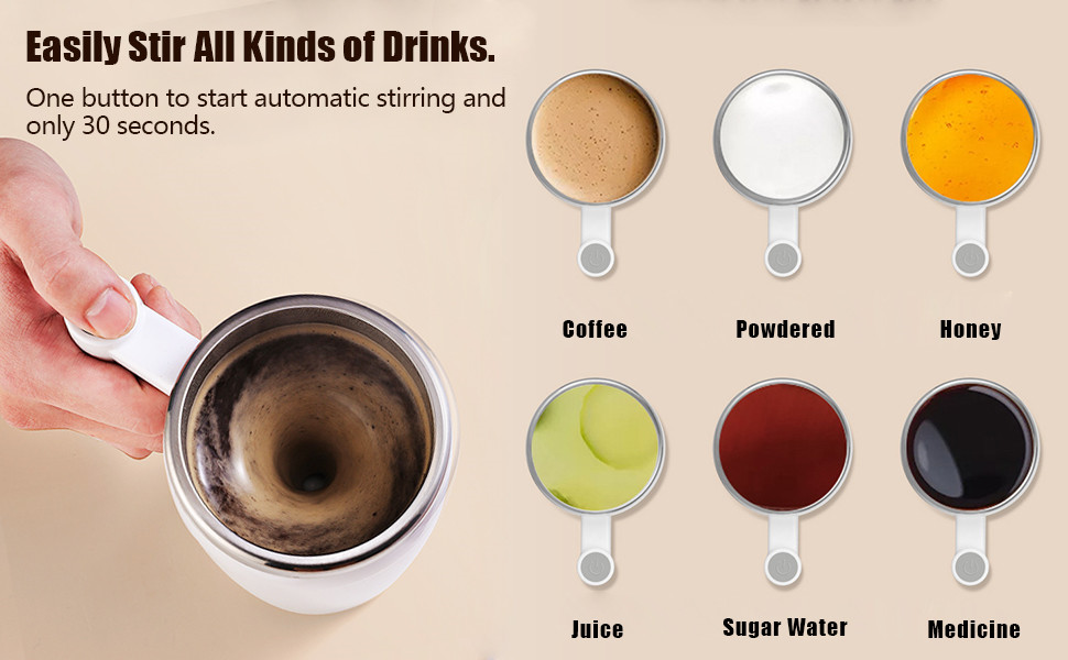 350ml Stainless Steel Self Stirring Mug