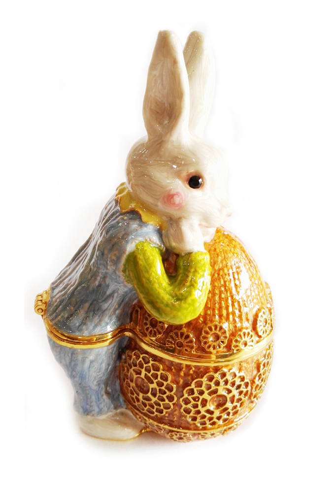 Rabbit Bejeweled Trinket Box Pewter Rabbit Jewelry Box Hinged Jewelry Box Easter Rabbit Jewelry Trinket BoxGift