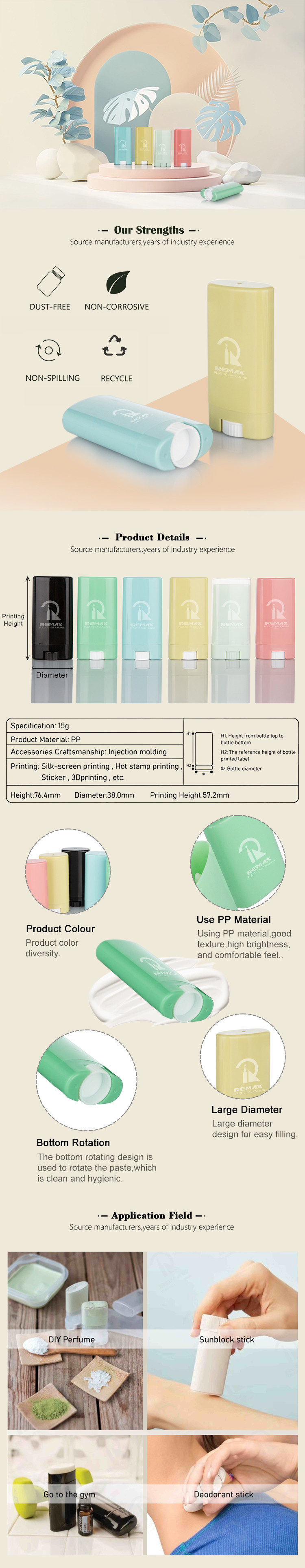 15g Plastic Lip Balm Tubes Practical Stylish Plastic Lip Balm Containers