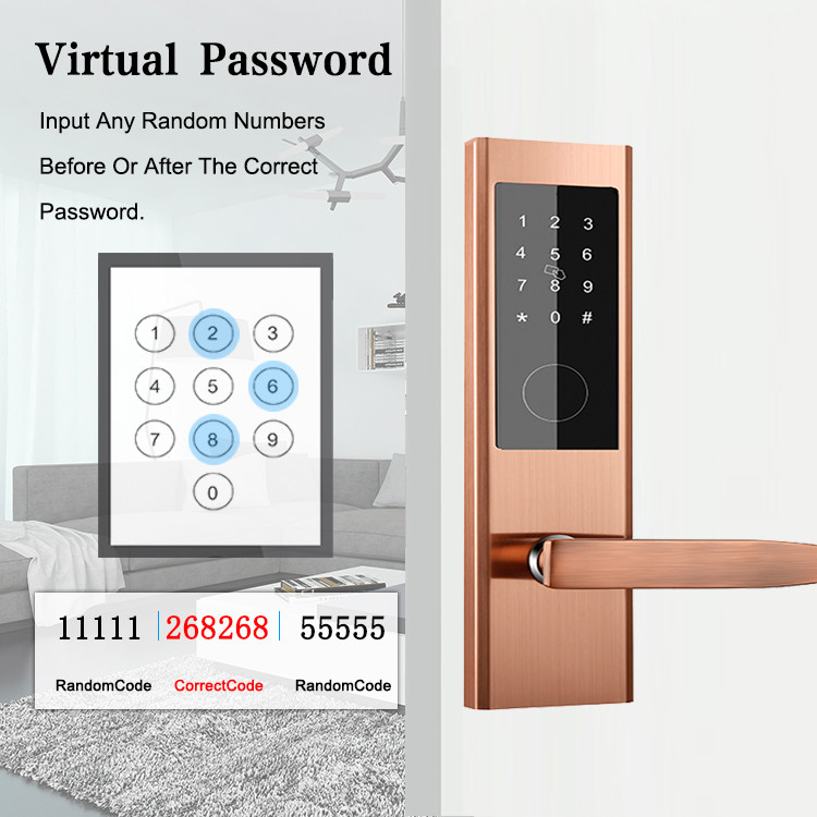 75mm RFID Smart Card Door Lock Mifare Bluetooth Entry Door Lock