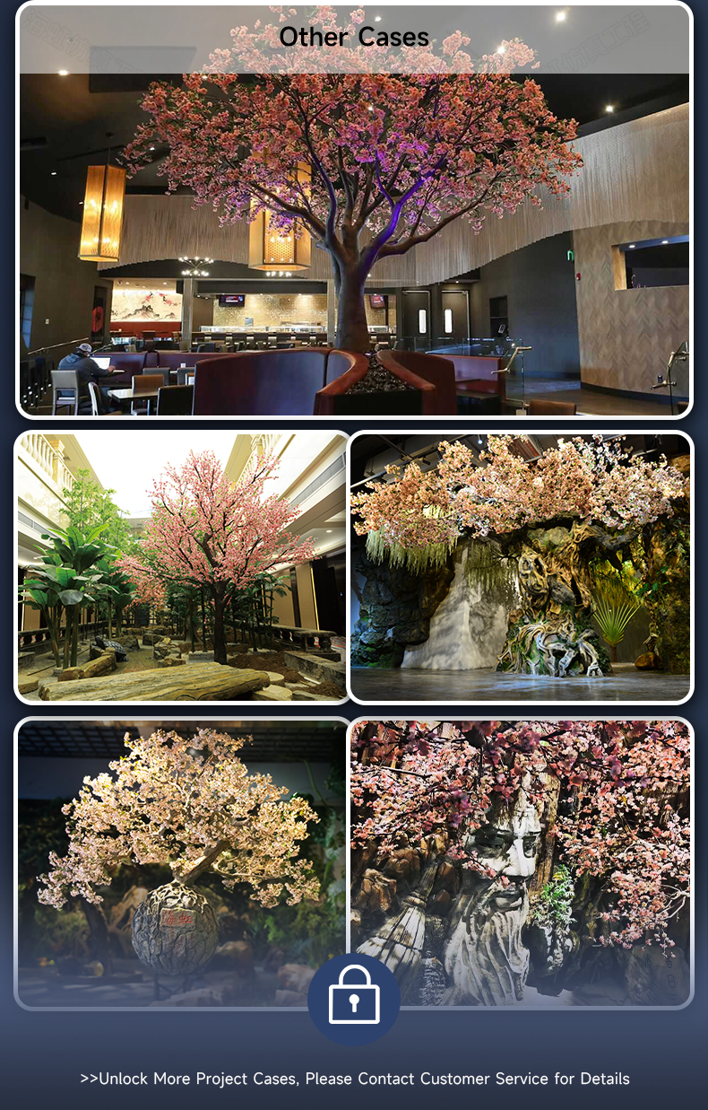 3m-6m LED Lights Artificilal Cherry Flowers Tree Customize Indoor Sakura Faux Decor Tree Big Artifical Blossom Trees for Wedding