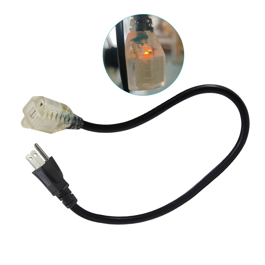 Heavy Duty 18AWG 1.2M Power Extension Cord, 3 Prong Plug to Socket Outlet for Home Appliances/Workshop