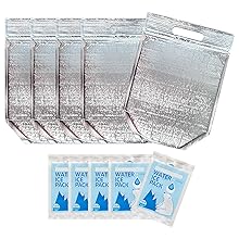 5 of Medium size insulated pouches