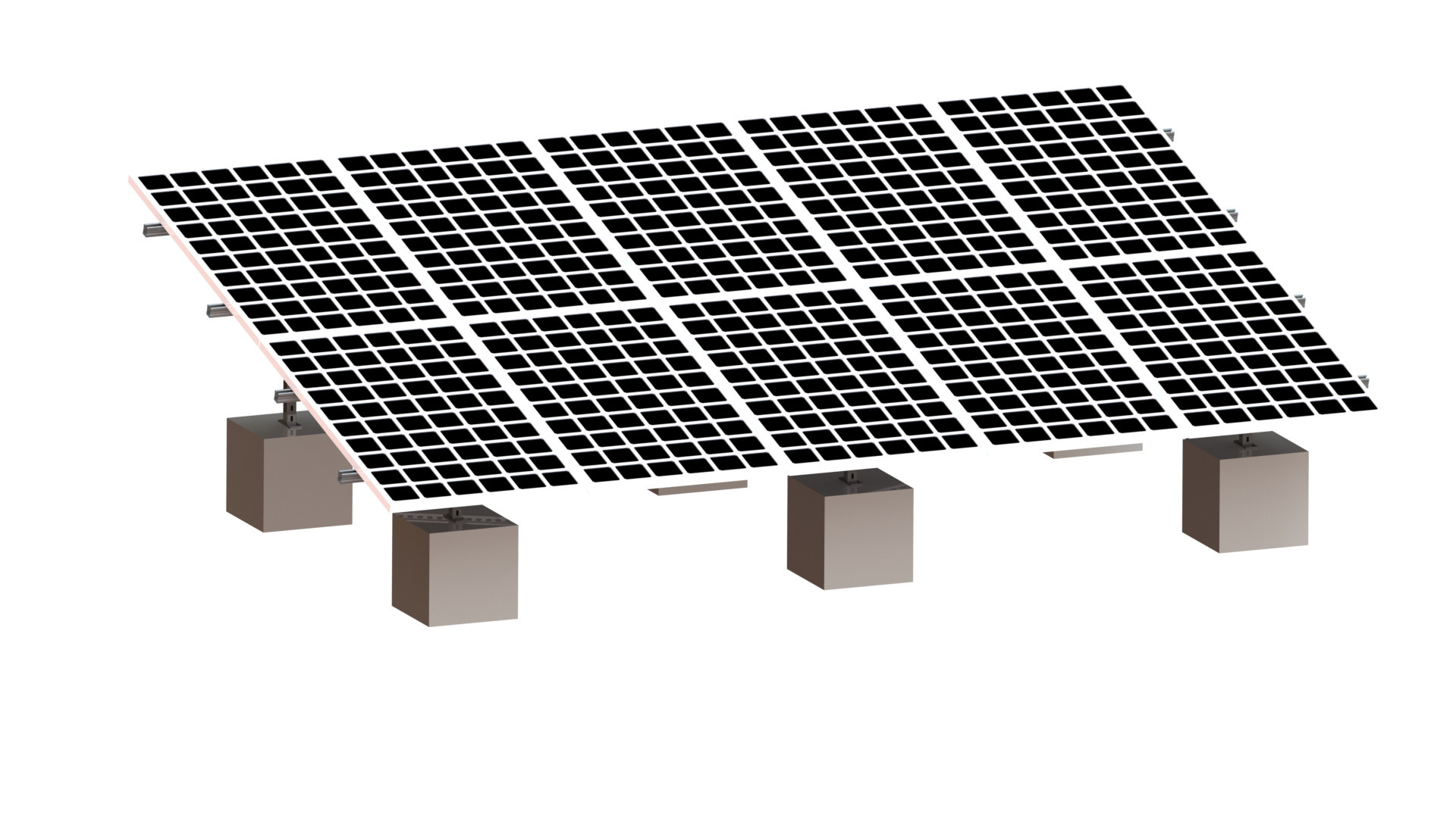 Frameless Steel Solar Structure Anti Corrosion Galvanized Panel Ground Mount Rack