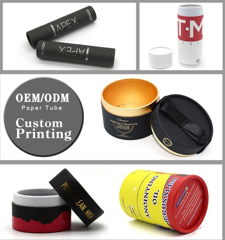 Custom Printed Cardboard round gift Box With Lid Cardboard Cylinder Tubes Packaging
