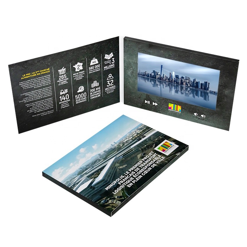 7 inch lcd screen video brochure invitation cards video wedding video invites