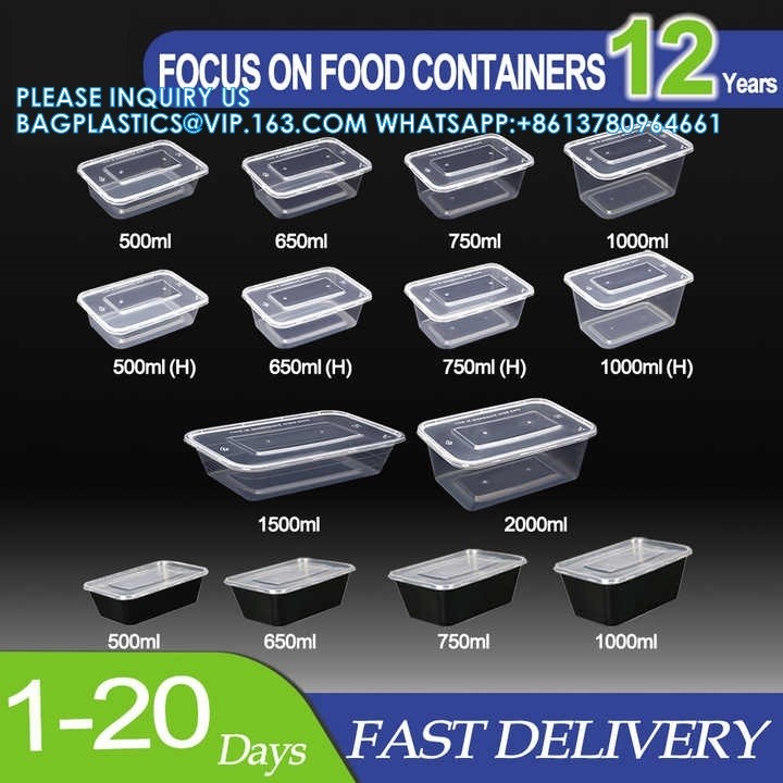 Custom 5 compartment 6 Compartment recyclable Bento Food Containers Take Away Disposable Plastic Lunch Bento Box
