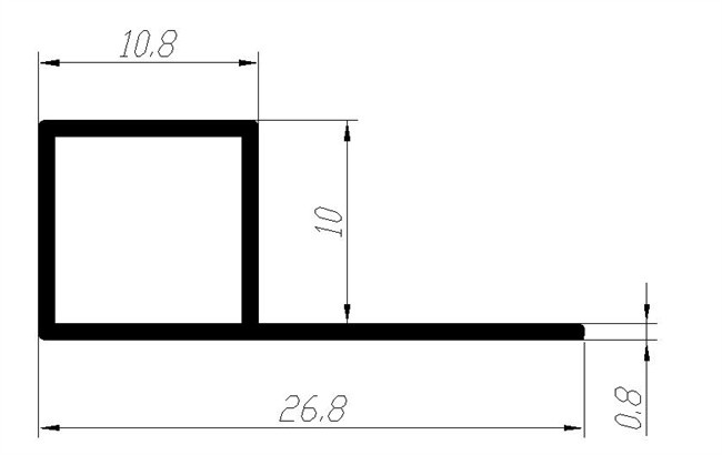 Anodizing Matt Silver 10mm Box Tile Trim For Tile Corner Decoration
