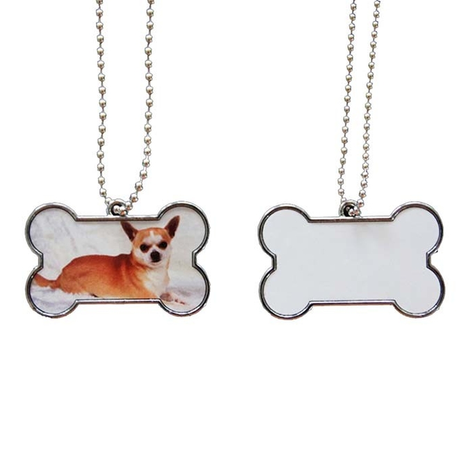 Custom Logo Blank Double Sided Sublimation Metal Pet Name ID Chain Dog Tags For Sublimation Printing