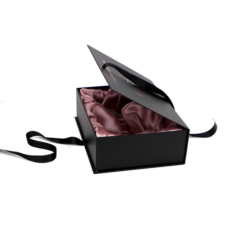 OEM ODM Book Shape Insert Satin Magnetic Paper Box Hot Stamping Logo
