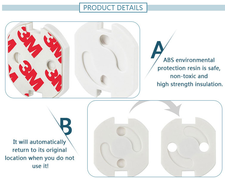 Self Closing Socket Plate Child Safety Outlet Covers For Baby Proofing