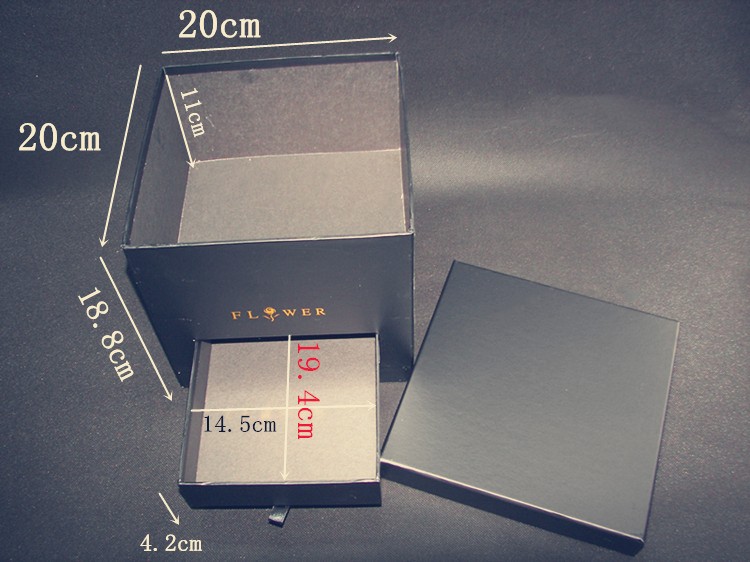 Square Flower Packaging Boxes Preserved Rose Chocolate Corrugated Cardboard Packaging