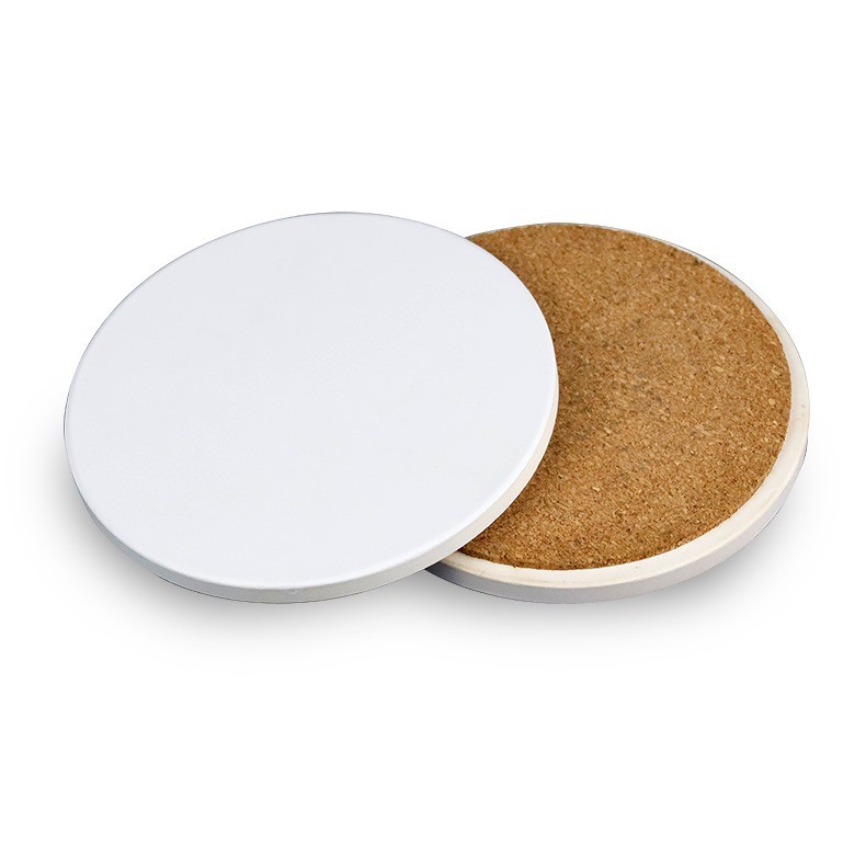 Blank Coated Round Shape Sublimation Ceramic Coaster For Sublimation Printing
