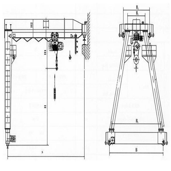 Semi- gantry crane 2-10 ton