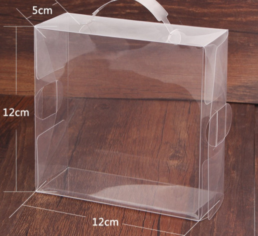 Custom Logo Transparent Printed PVC Box , Plastic PVC Folding Box With Handle