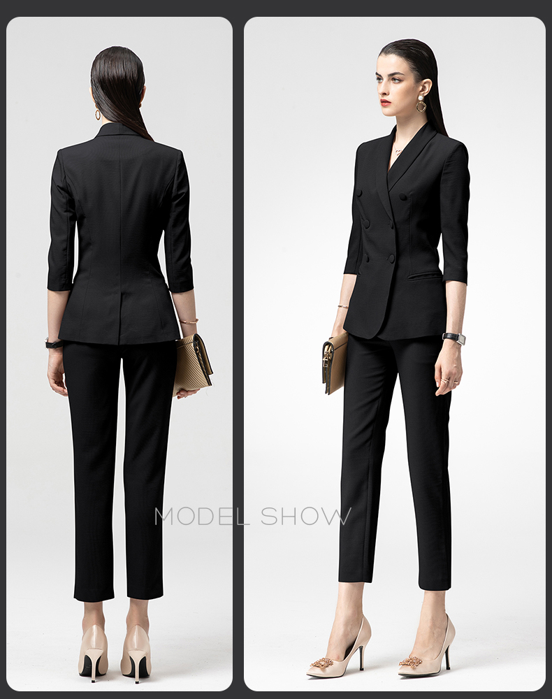 Fashion Custom Cotton Double Breasted Suit Clothing Pants for Women Ladies Office Suits
