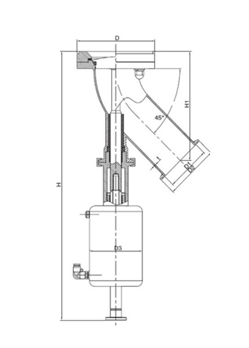 45 Degree Elbow Y-type Tank Bottom Seat Valve