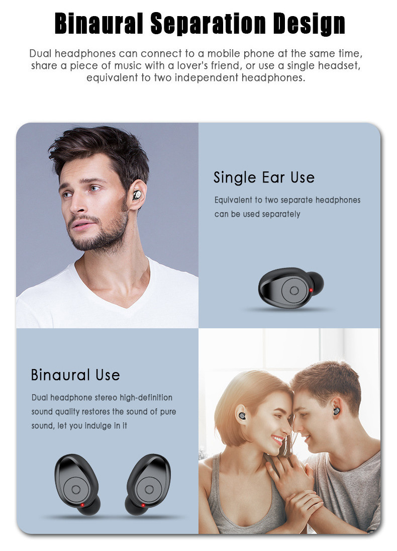 HSP Android Wireless Earphones A2DP With Mic Smart Touch CVC8.0